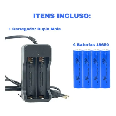 Carregador de Baterias de Lithium 18650 Duplo